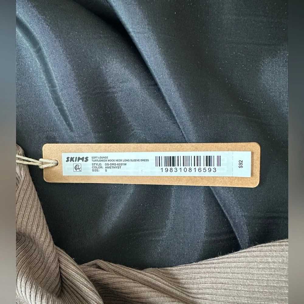 NWT SKIMS Soft Lounge Mock Neck Long Sleeve Dress Size SMALL - Picture 8 of 10